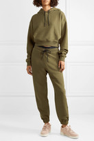 Thumbnail for your product : Reebok x Victoria Beckham Cropped Embroidered Cotton-jersey Hoodie