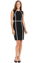 Thumbnail for your product : Calvin Klein Petite Dress, Sleeveless Colorblock Trim Sheath
