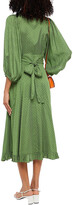 Thumbnail for your product : By Ti Mo Floral-print Jacquard Midi Wrap Dress