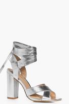 Thumbnail for your product : boohoo Ella Block Heel Cross Front Wrap Strap