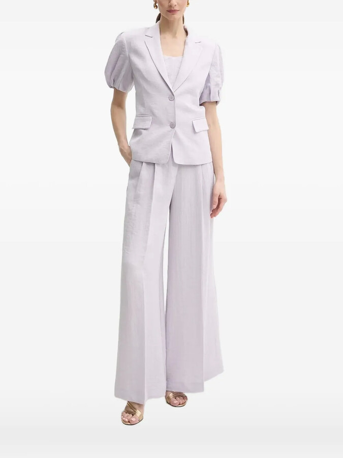 Twin-Set Puff-Sleeve Button Top