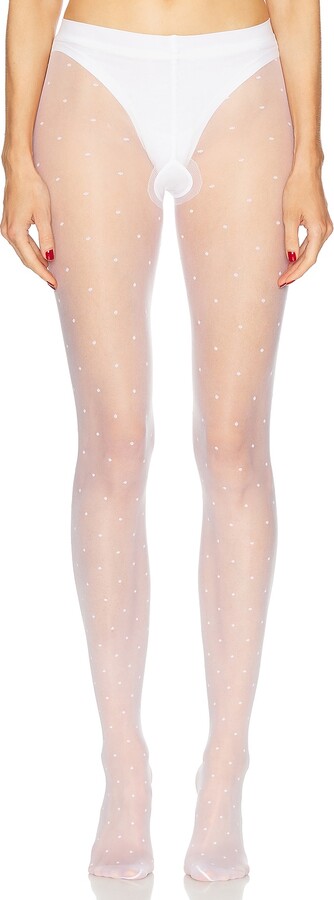 Falke Dot Tight in White