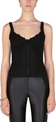 トップス BALENCIAGA DISTRESSED LINGERIE TOP XL Balenciaga Women's Distressed Lingerie Top - Black - Size Large