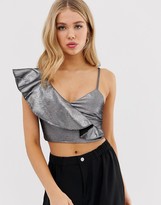 Thumbnail for your product : Glamorous metallic cami with ruffle detail