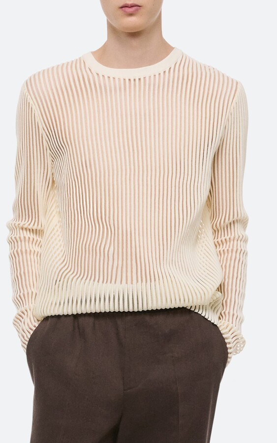 Helmut Lang Sheer Stripe Crewneck T-Shirt