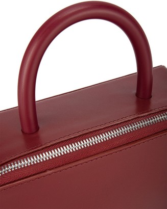 Building Block Wine Red box Leather Shoulder bag