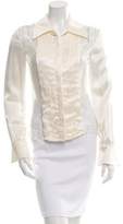 Thumbnail for your product : Valentino Lace-Trimmed Silk Top w/ Tags