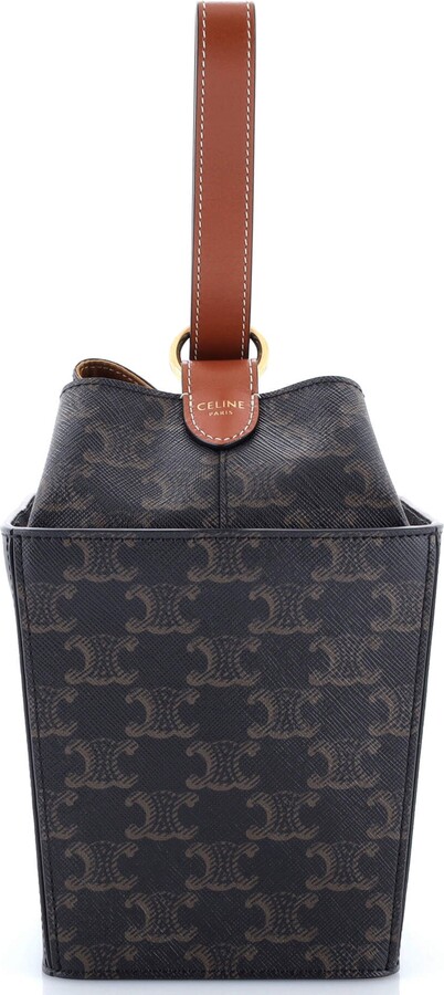 Celine Strap Box Top Handle Bag Triomphe Coated Canvas