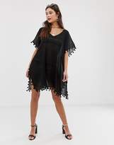 Thumbnail for your product : Seafolly Amnesia crinkled beach kaftan in black