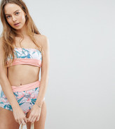 Thumbnail for your product : South Beach Bandeau Tropical Print Bikini Top