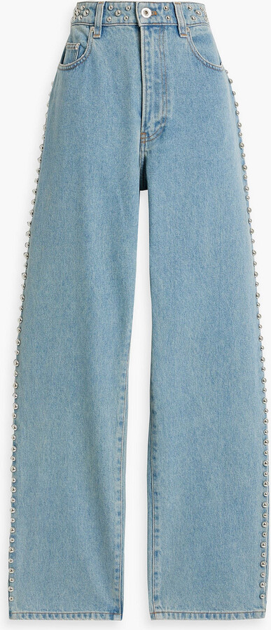 RABANNE Studded high-rise straight-leg jeans