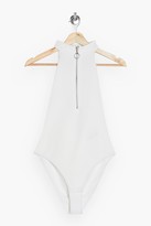 Thumbnail for your product : Topshop White Ring Pull Racer Bodysuit