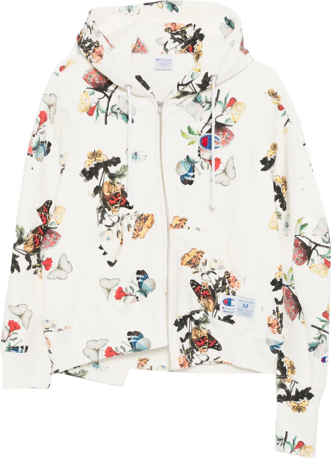 Undercover x Champion floral-print zip-up hoodie