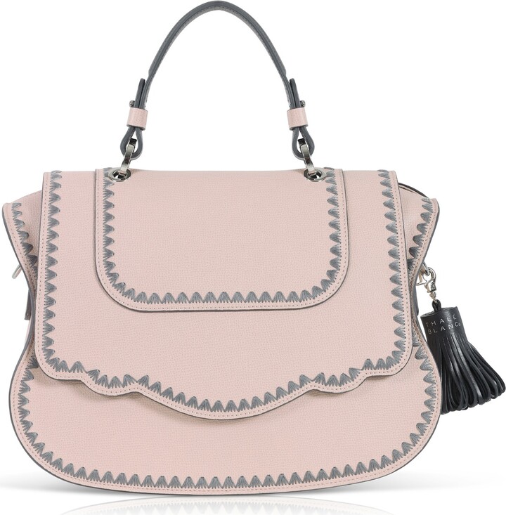 Thale Blanc - Audrey Satchel In Pink With Grey Trim - ShopStyle