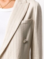 Thumbnail for your product : Circolo 1901 Striped Double-Breasted Blazer