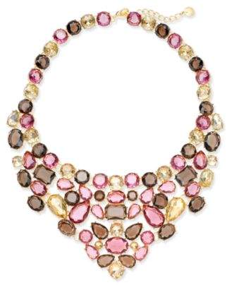 Charter Club Gold-Tone Multi-Stone Statement Necklace, Created for Macy's