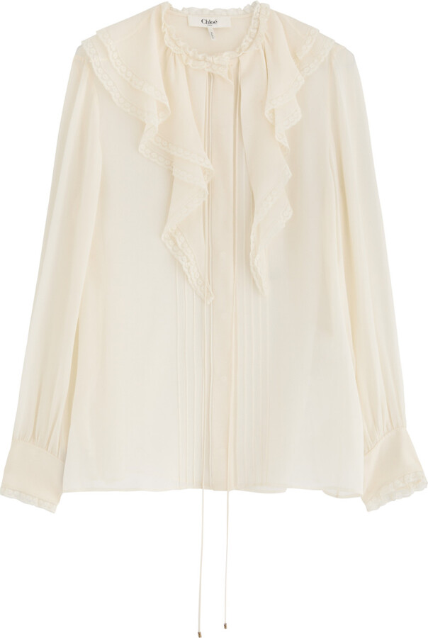Chloé Ruffled Silk-chiffon Blouse