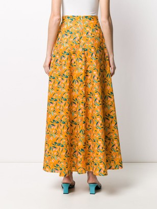 C’Est La V.It Floral-Print Maxi Skirt
