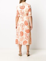 Thumbnail for your product : Baum und Pferdgarten Shell-Print Midi Dress