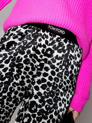 Tom Ford Leopard Print Straight-Leg Trousers
