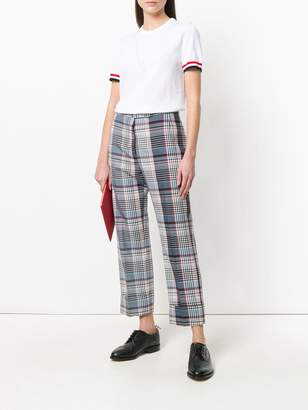 Thom Browne plaid tailored cropped trousers