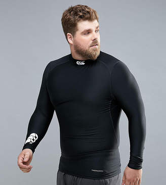 Canterbury of New Zealand Plus Thermoreg Baselayer Long Sleeve Top With Turtle Neck In Black E546850-989