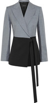 Thumbnail for your product : Cédric Charlier Checked Wool-blend Wrap Jacket