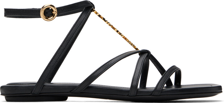Jacquemus Black Les Classiques 'Les sandales Pralu plates' Sandals