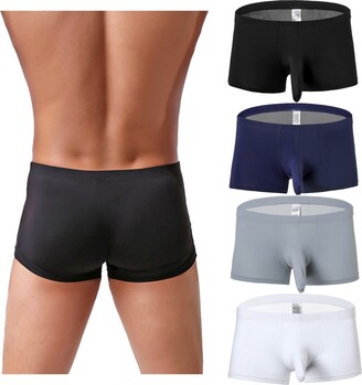 Faringoto Men's Sexy Boxer Briefs U Convex Pouch Elephant Nose Breathable  Comfortable Underpants Ice Silk Boxer - ShopStyle
