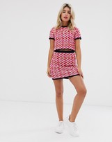 Thumbnail for your product : ASOS DESIGN co-ord tweed check knitted t-shirt