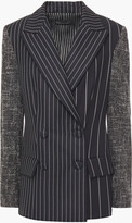 Thumbnail for your product : Oscar de la Renta Tweed-paneled Striped Wool And Mohair-blend Twill Blazer
