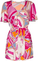 Thumbnail for your product : Emilio Pucci short V-neck print dress