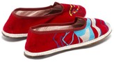 Thumbnail for your product : Kilometre Paris - Dolpa District Embroidered-velvet Slippers - Red Multi