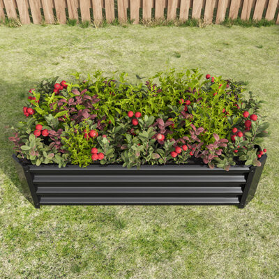 17 Stories Metal Raised Garden Bed 7.6x3.7x0.98ft for Flower Planters, Vegetables