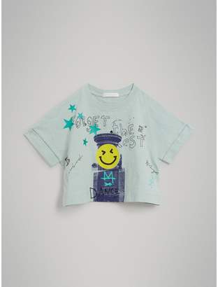 Burberry Smiley Face Print Cropped T-shirt