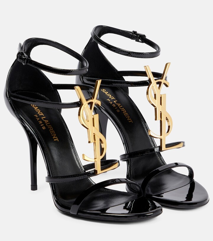 Saint Laurent Cassandra leather sandals - ShopStyle