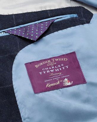 Charles Tyrwhitt Classic fit blue check luxury border tweed jacket