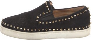 Christian Louboutin Spike Accents Suede Sneakers