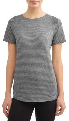 Athletic Works Women's Active Striped Performance T-Shirt