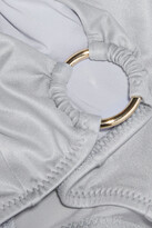 Thumbnail for your product : Myla Beachy Road Ring-embellished Metallic Triangle Bikini Top