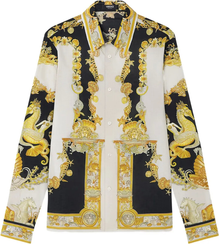 Versace Coral Theatre cotton shirt