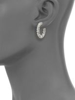 Thumbnail for your product : Adriana Orsini Zen Pave Crystal Silvertone Hoop Earrings/1