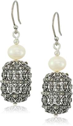 Lucky Brand Pave And Pearl Tassel Earrings