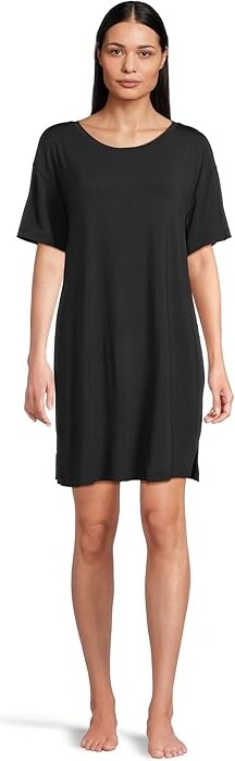 Eberjey Gisele Everyday Short Sleeve Sleepshirt Women's Pajama Black : SM, Modal/Spandex/Tencel