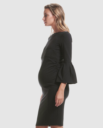 Soon Women's Black Party Dresses - Myra Ruffle Maternity Dress - Size One Size, M at The Iconic