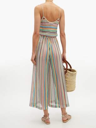 Missoni Mare - Striped Knitted-mesh Jumpsuit - Womens - Multi