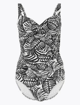 Marks and Spencer Tummy Control Monochrome Plunge Swimsuit