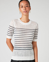 Thumbnail for your product : Jigsaw Cotton Linen Pointelle Jumper