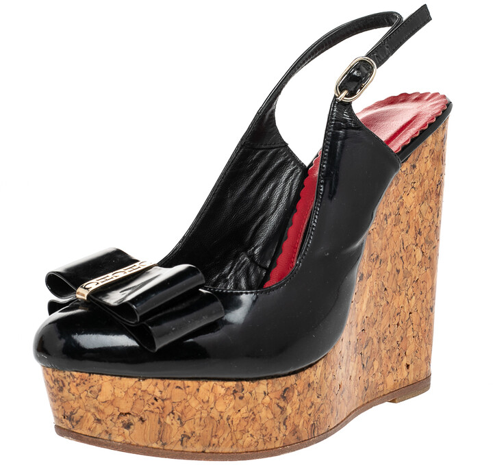 slingback cork wedges
