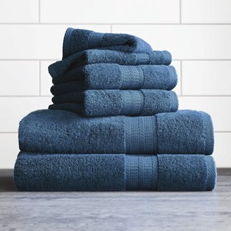 Better Homes & Gardens American Made Towel Collection - (6) Piece Set - Solid Blue